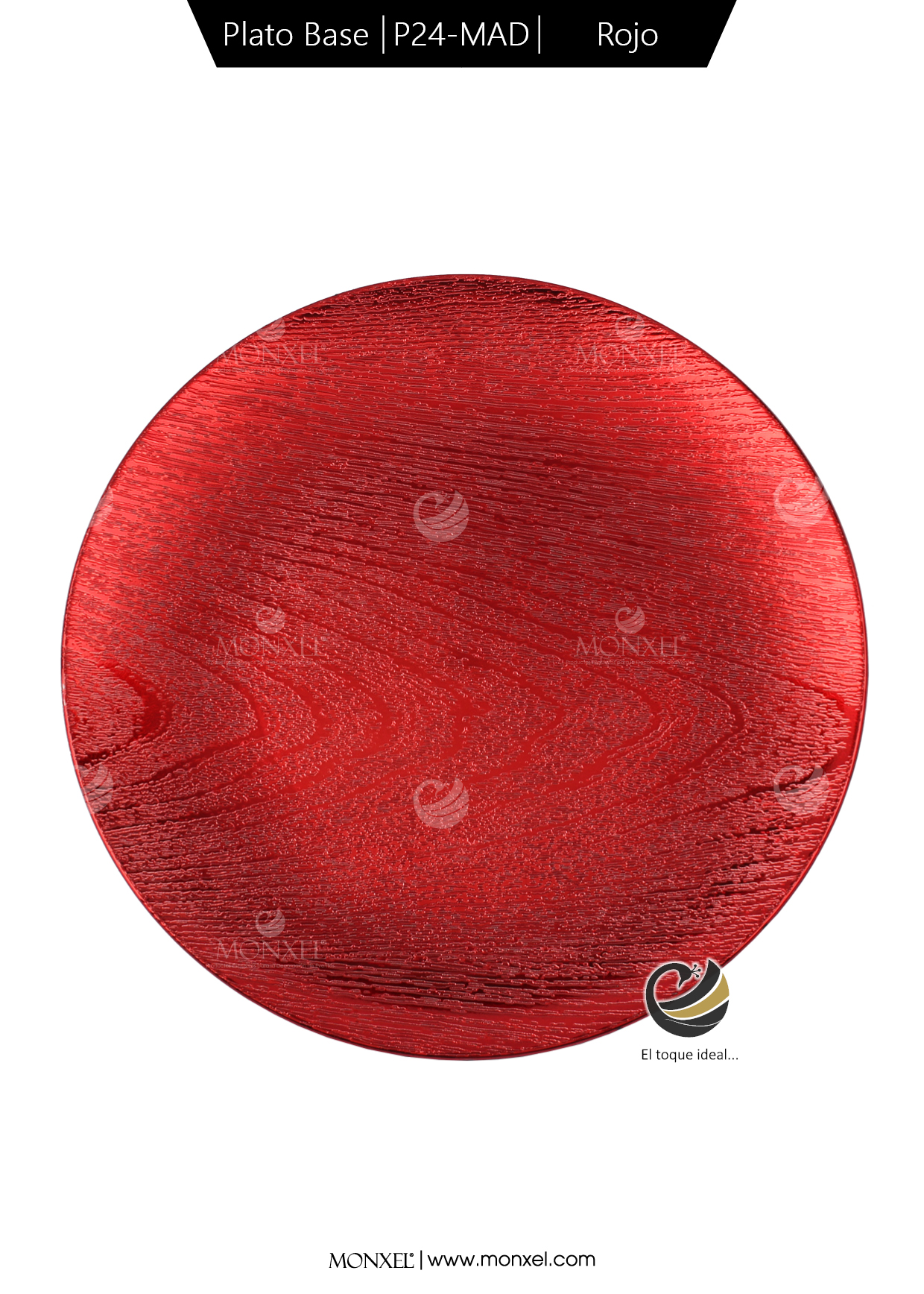 Plato Base P24-MAD Rojo 33 cm. (Polipropileno)