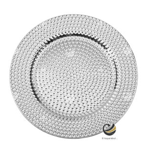 Plato Base P25-LUN Plata 33 cm. (Polipropileno)