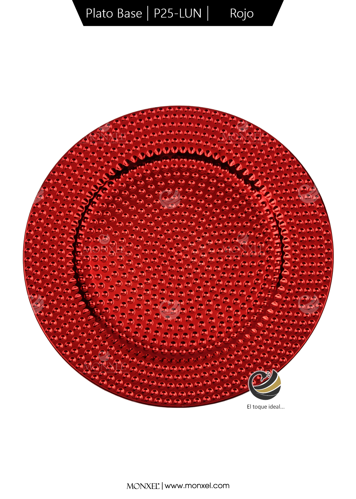 Plato Base P25-LUN Rojo 33 cm. (Polipropileno)