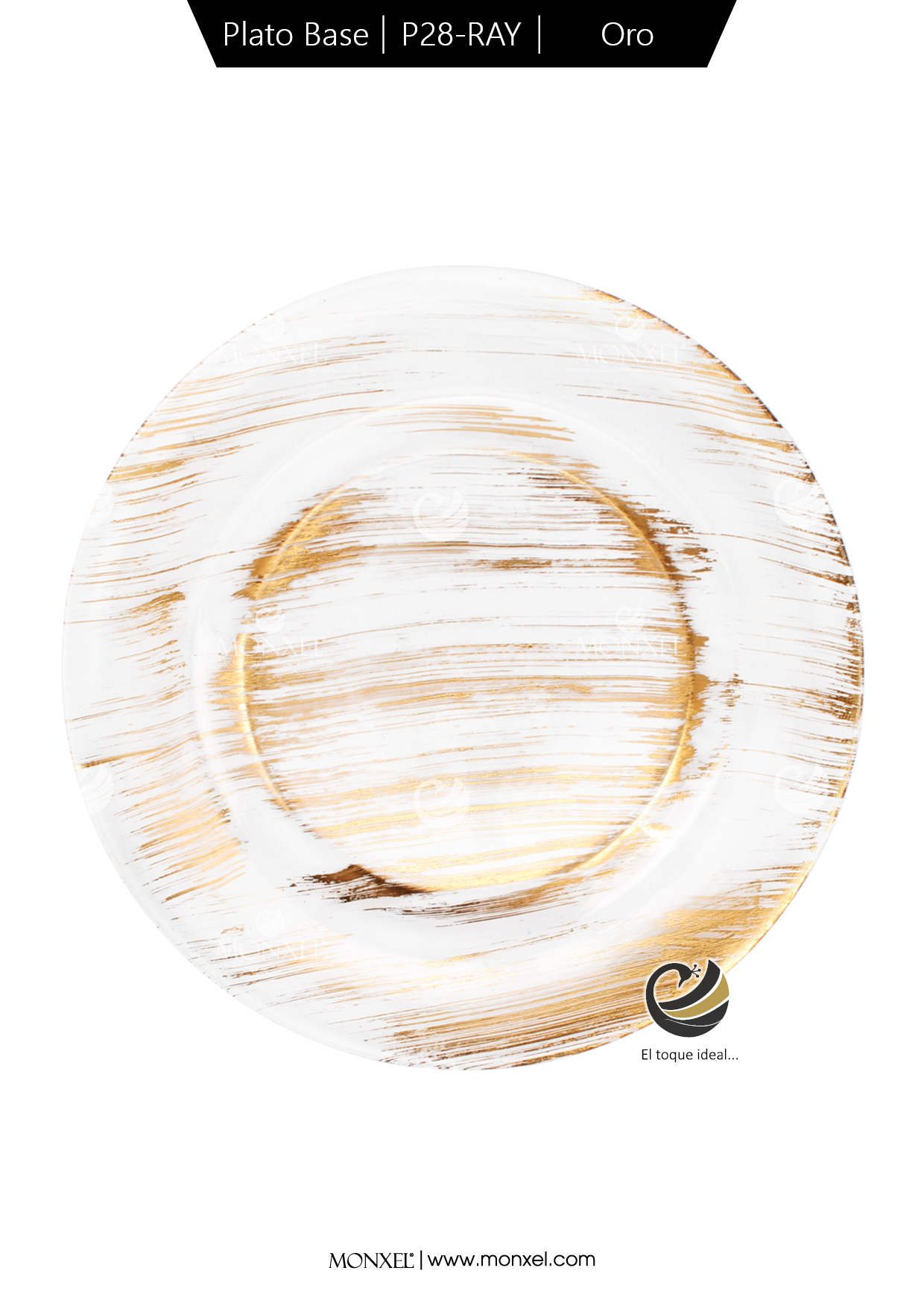 Plato Base P28-RAY Oro 33cm (Cristal)