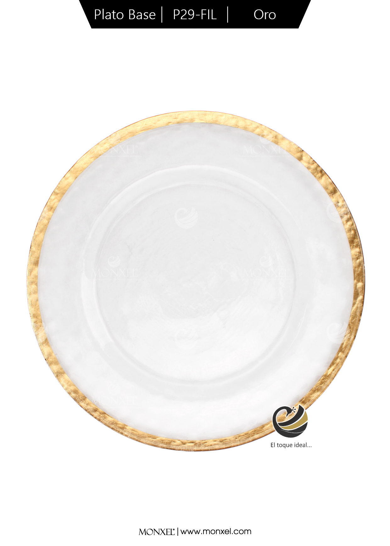 Plato Base P29-FIL Oro 33cm (Cristal)