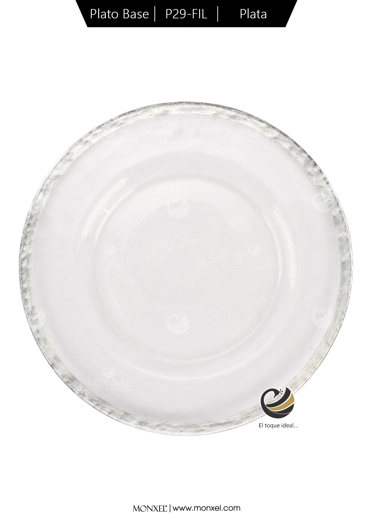 Plato Base P29-FIL Plata 33cm (Cristal)