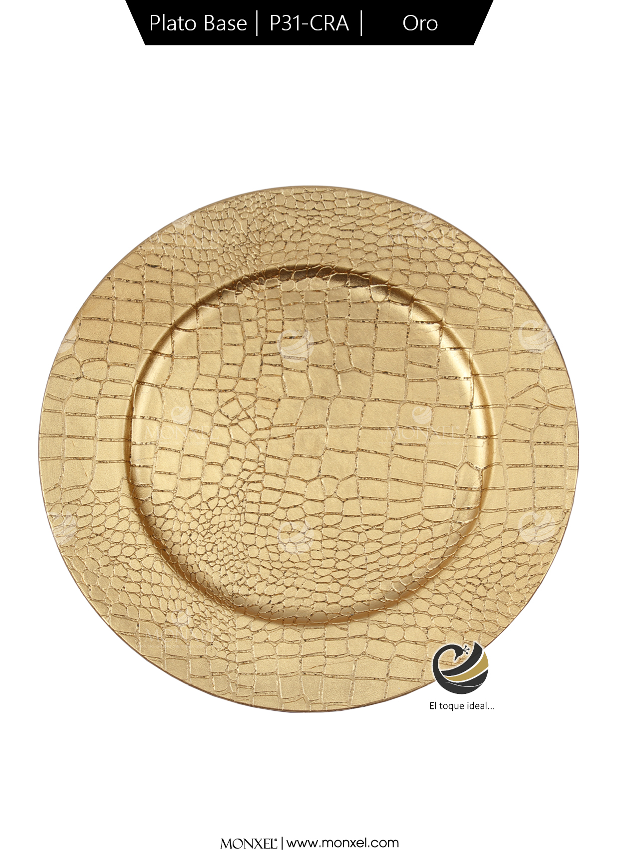 Plato Base P31-CRA Oro 33 cm. (Polipropileno)