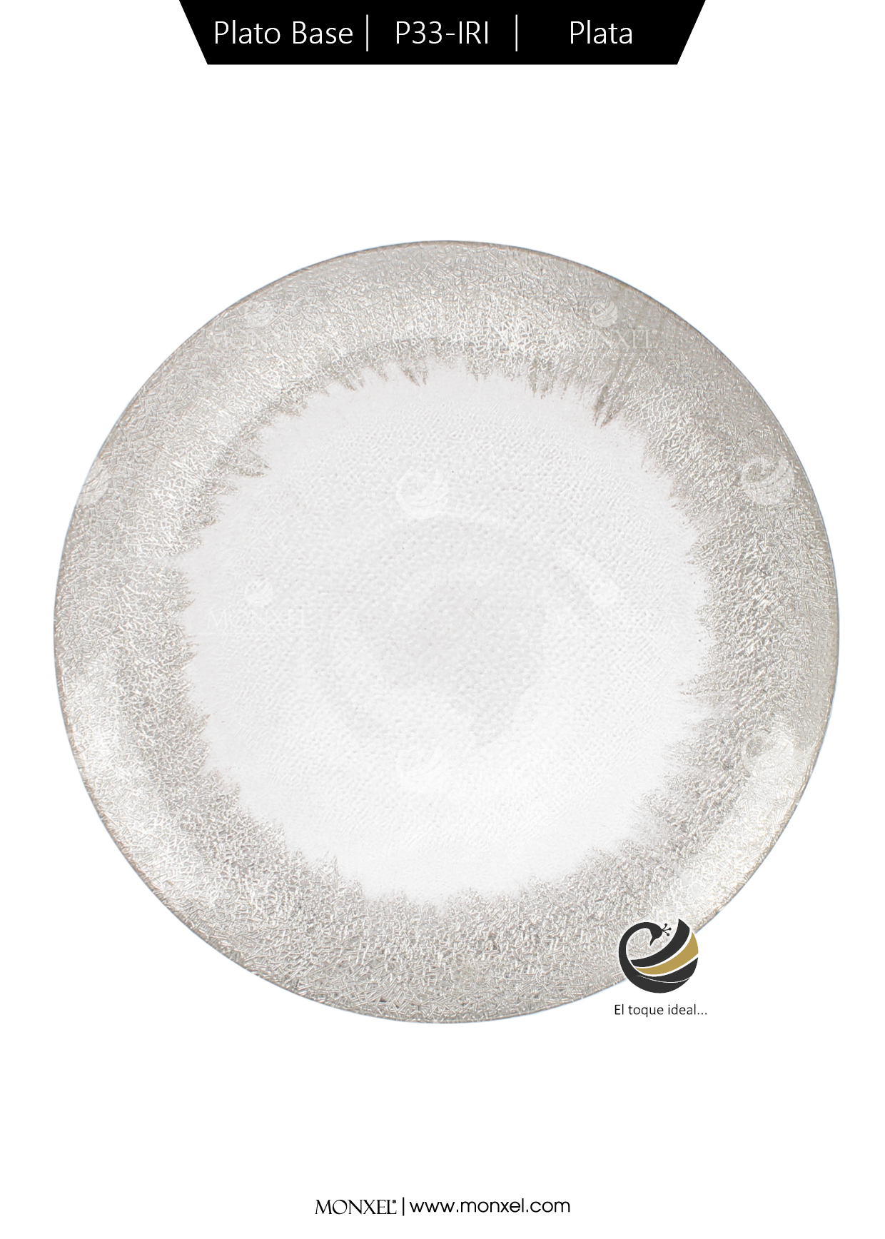 Plato Base P33-IRI Plata 33cm (Cristal)