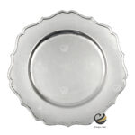 Plato Base P34-FLO Plata 33 cm. (Polipropileno)
