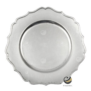 Plato Base P34-FLO Plata 33 cm. (Polipropileno)