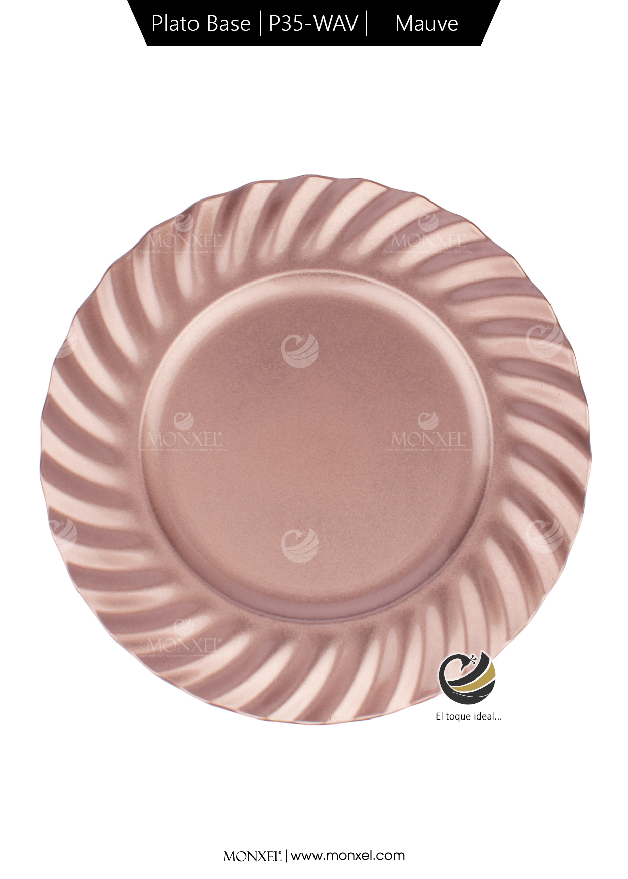 Plato Base P35-WAV Mauve 33 cm. (Polipropileno)