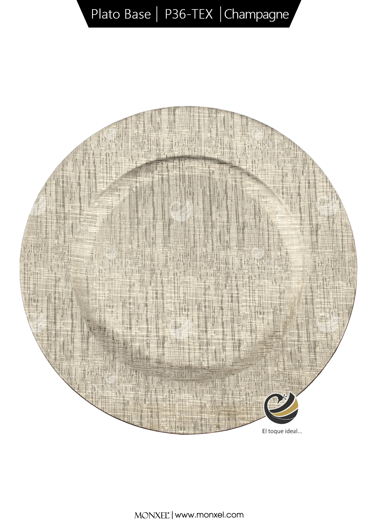 Plato Base P36-TEX Champagne 33 cm. (Polipropileno)