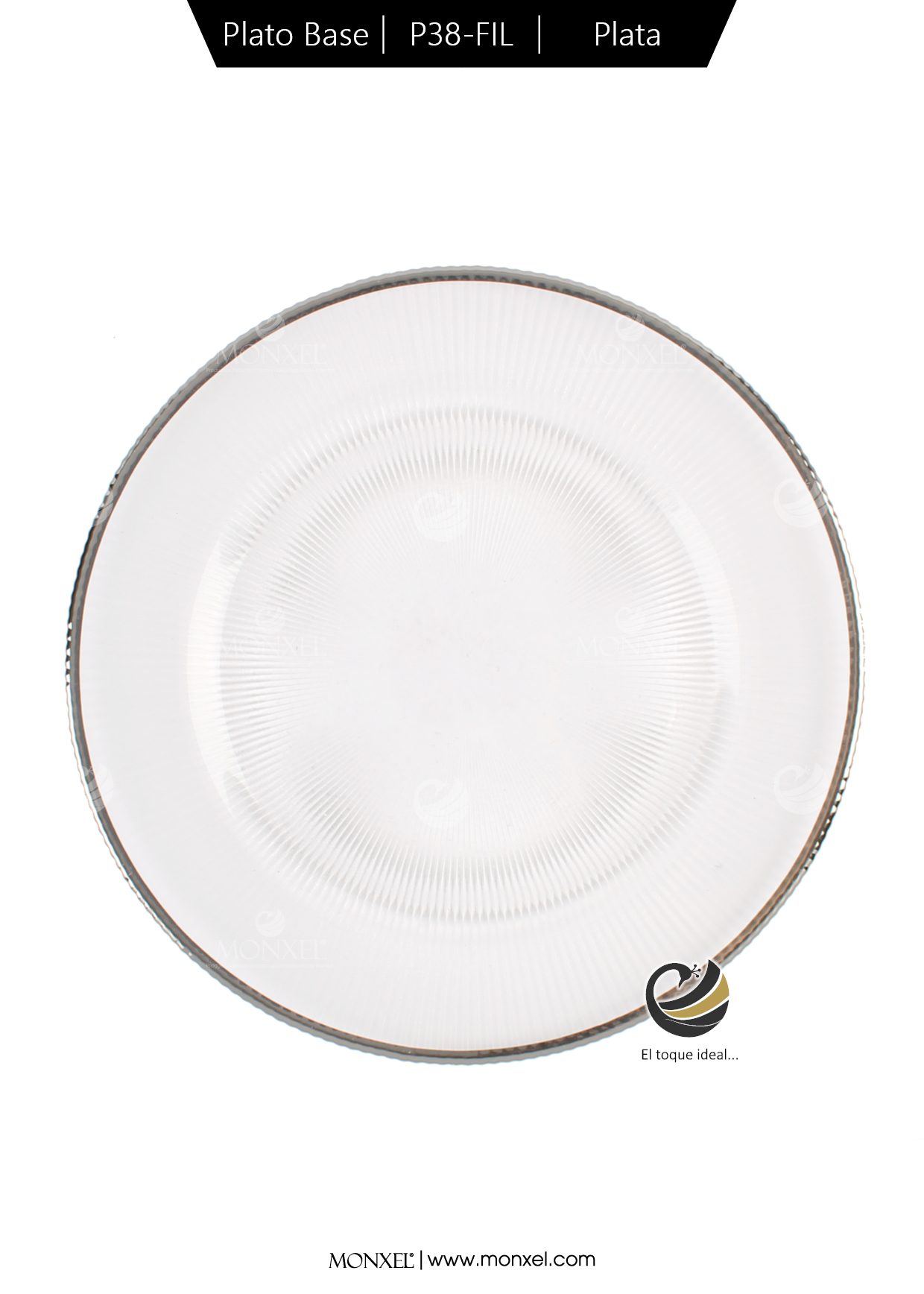 Plato Base P38-FIL Plata 33cm (Cristal)