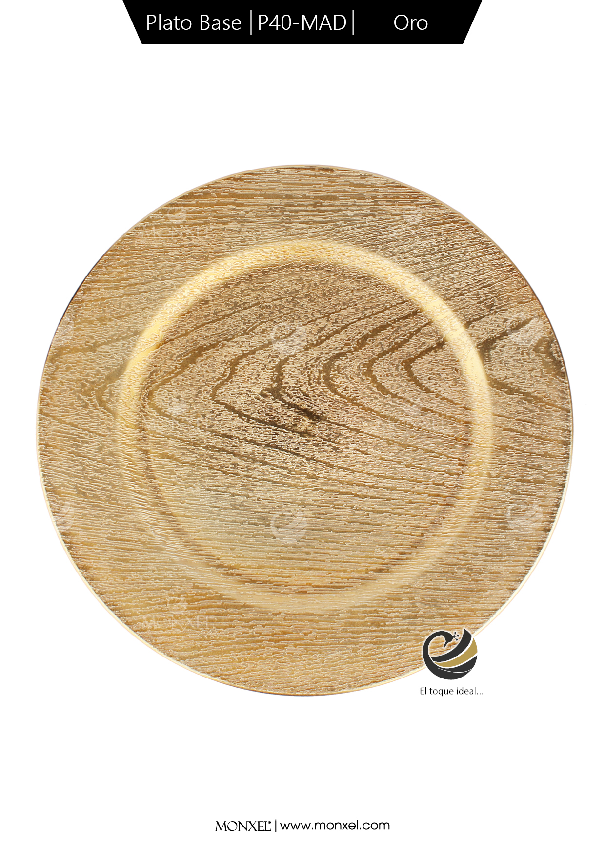 Plato Base P40-MAD Oro 33 cm. (Polipropileno)