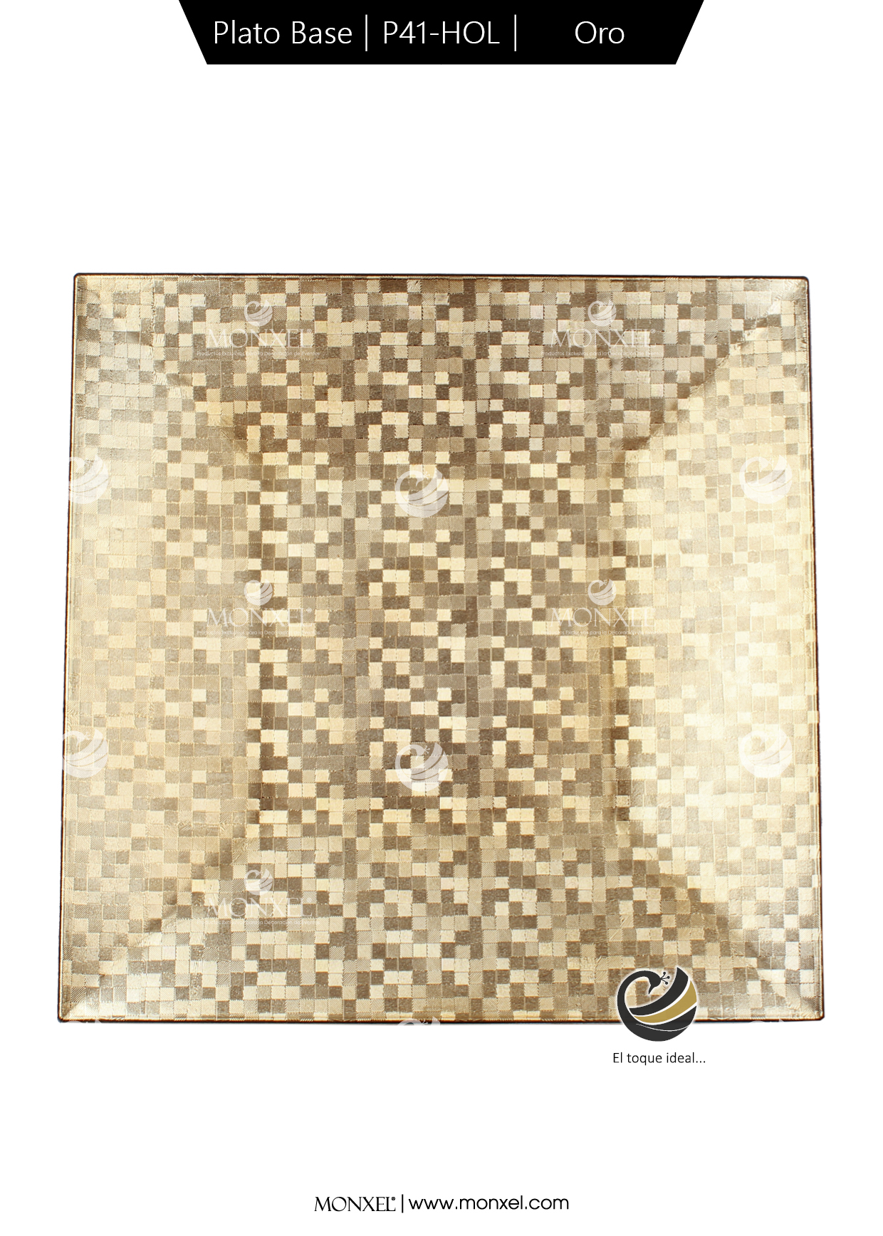 Plato Base P41-HOL Oro 33x33 cm. (Polipropileno)