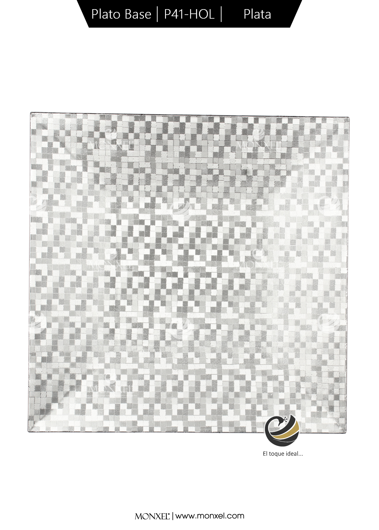 Plato Base P41-HOL Plata 33x33 cm. (Polipropileno)