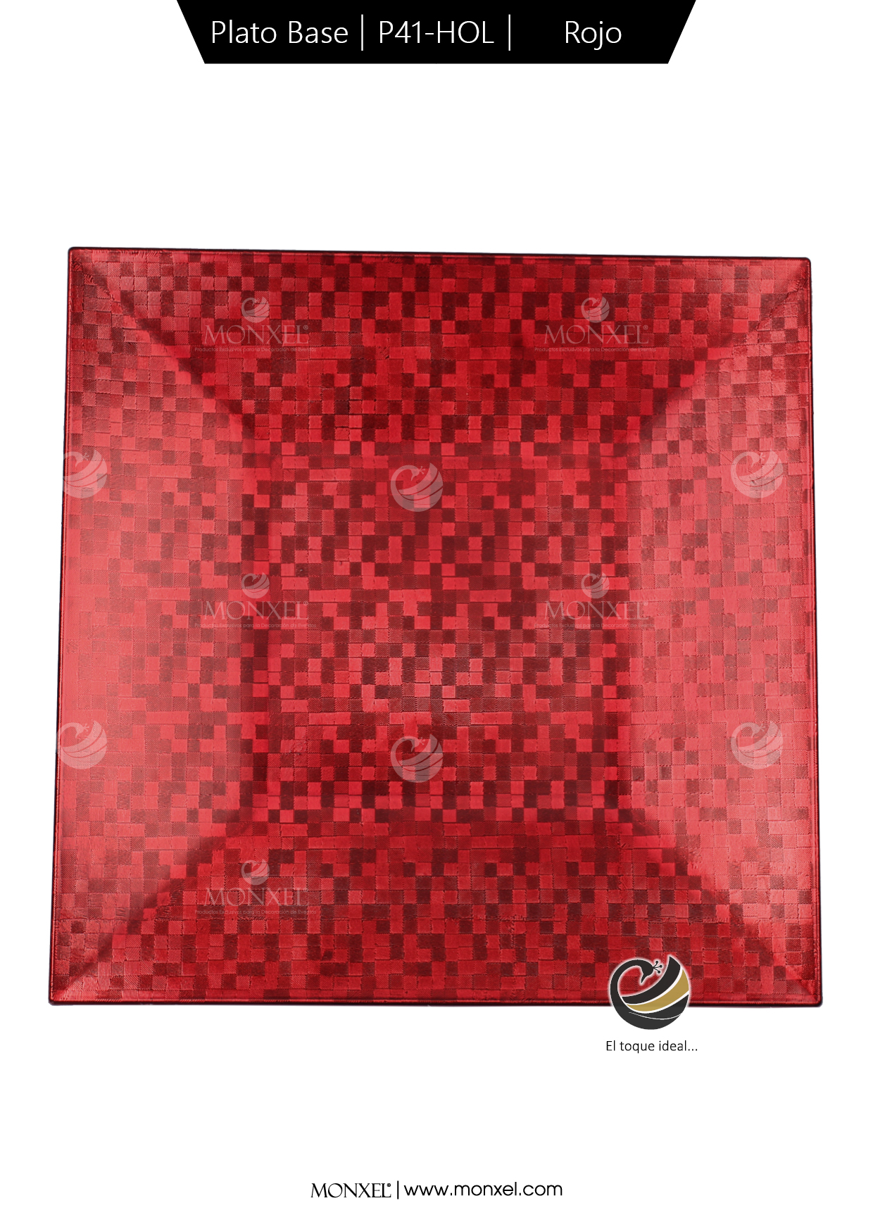 Plato Base P41-HOL Rojo 33x33 cm. (Polipropileno)