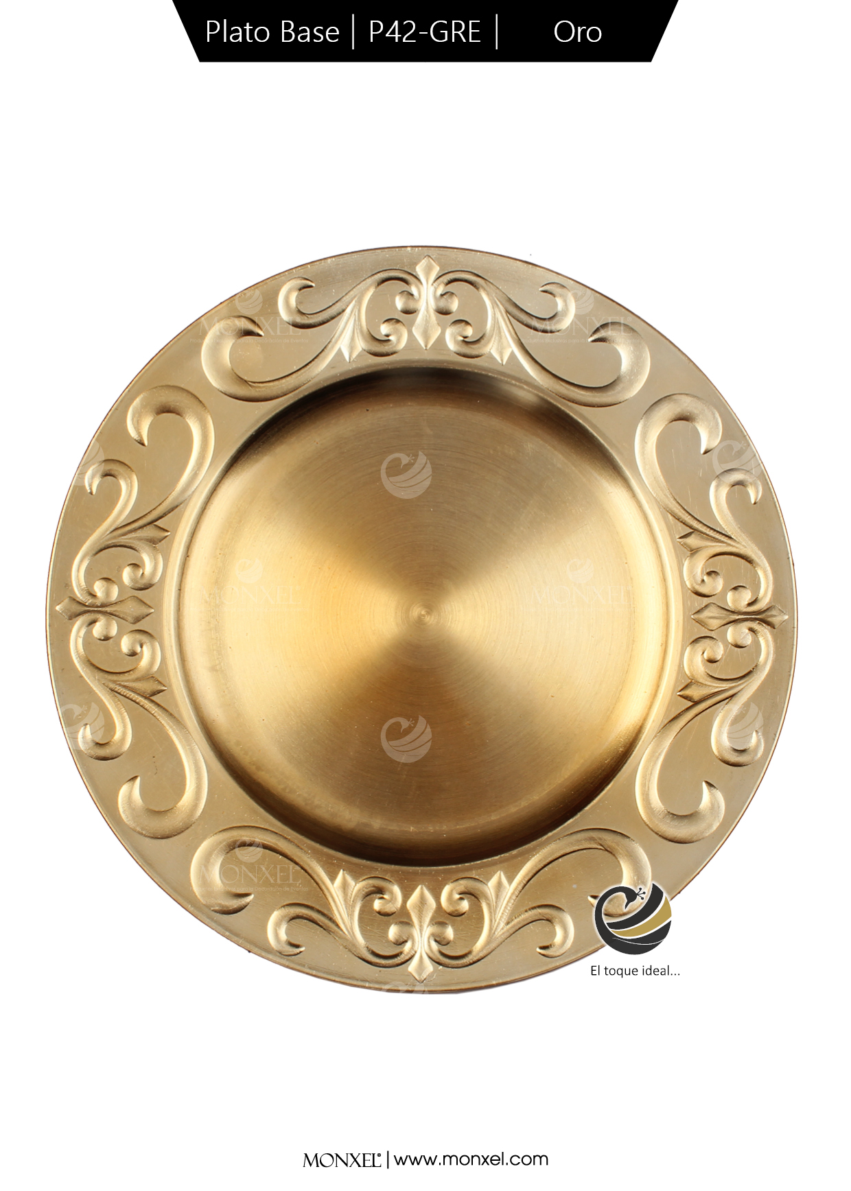 Plato Base P42-GRE Oro 33 cm. (Polipropileno)