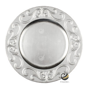 Plato Base P42-GRE Plata 33 cm. (Polipropileno)