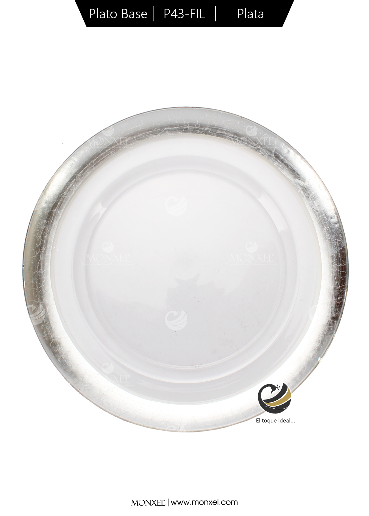 Plato Base P43-FIL Plata 33cm (Cristal)