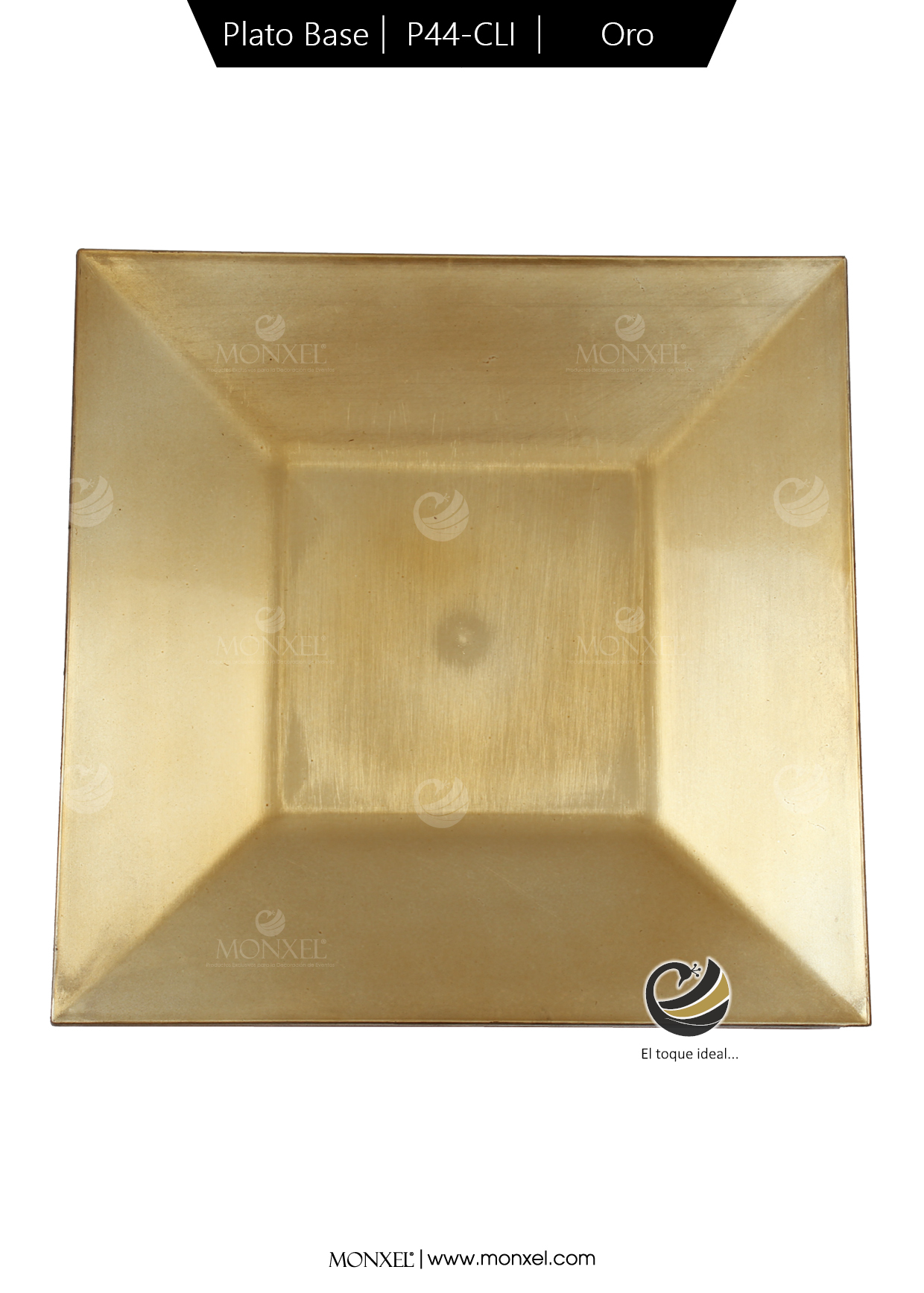 Plato Base P44-CLI Oro 33x33 cm. (Polipropileno)