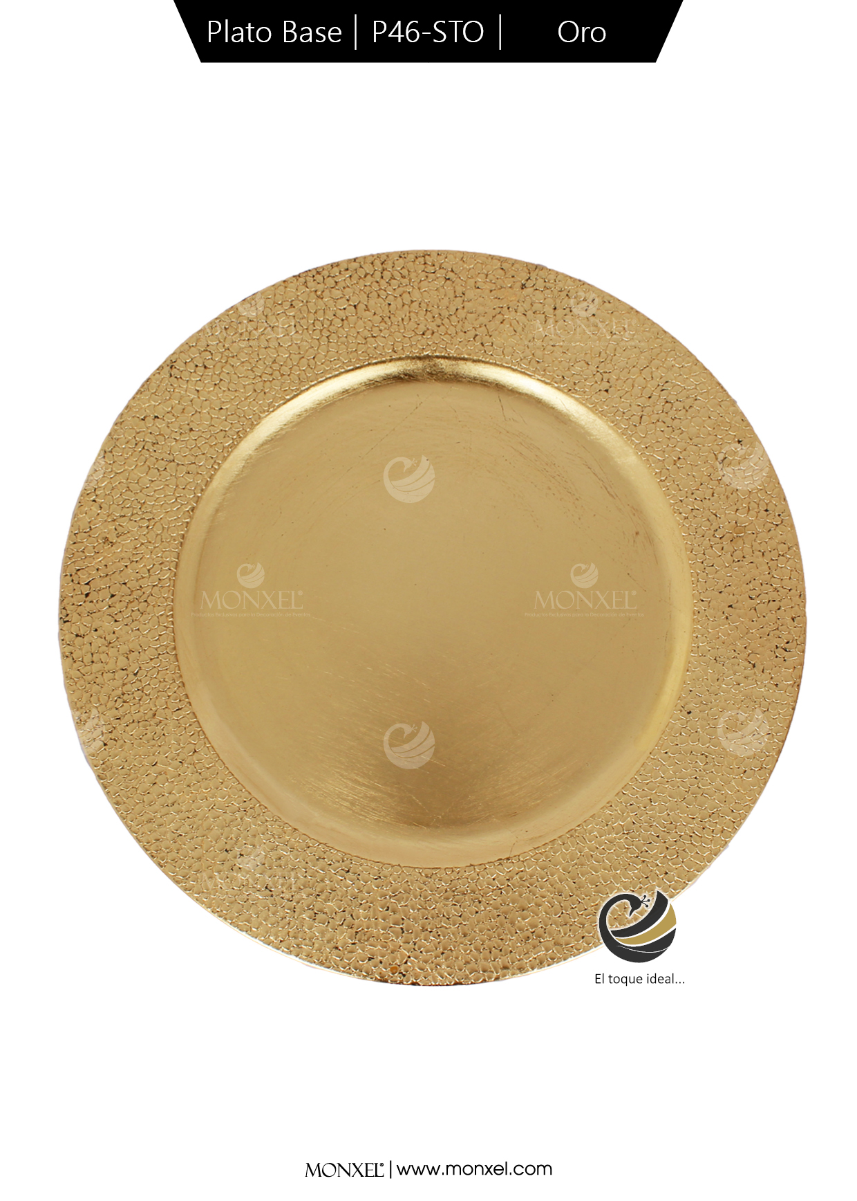 Plato Base P46-STO Oro 33 cm. (Polipropileno)