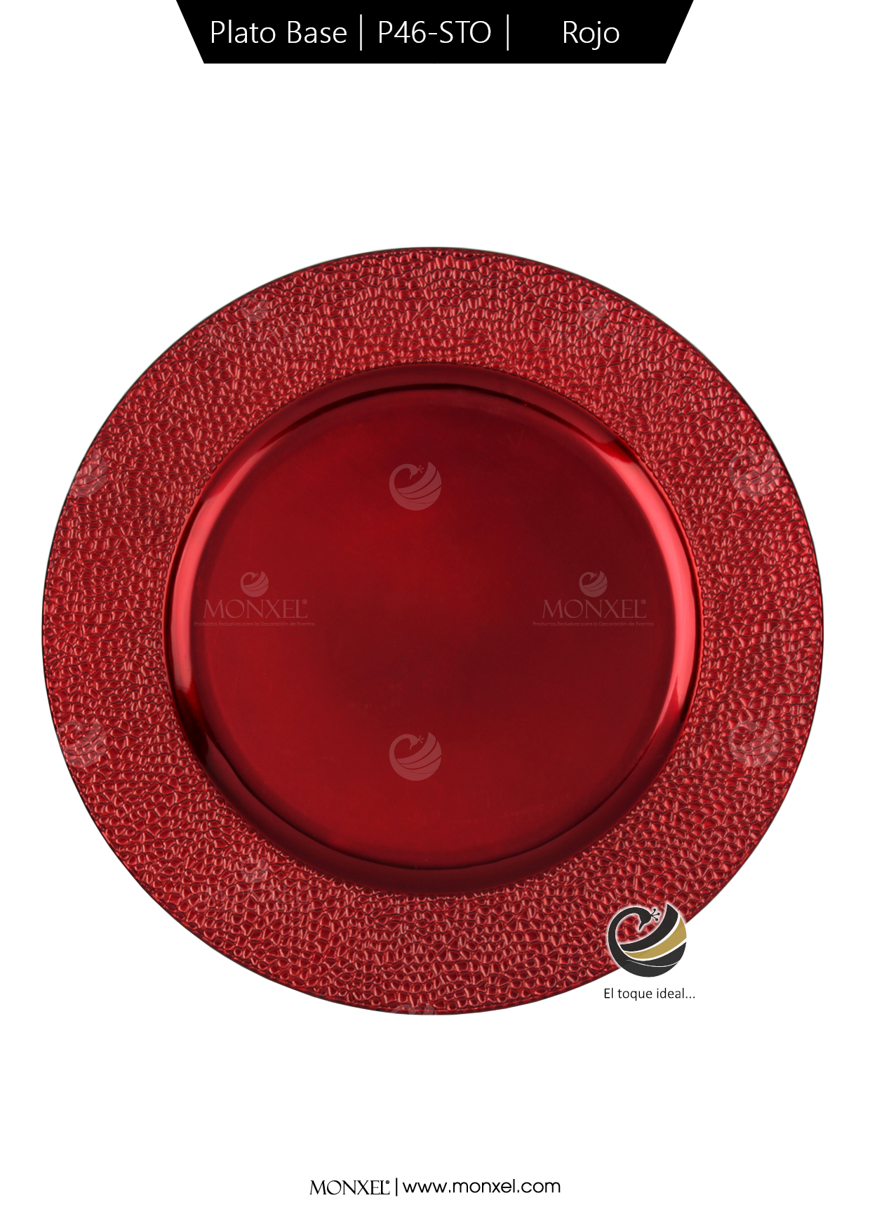 Plato Base P46-STO Rojo 33 cm. (Polipropileno)