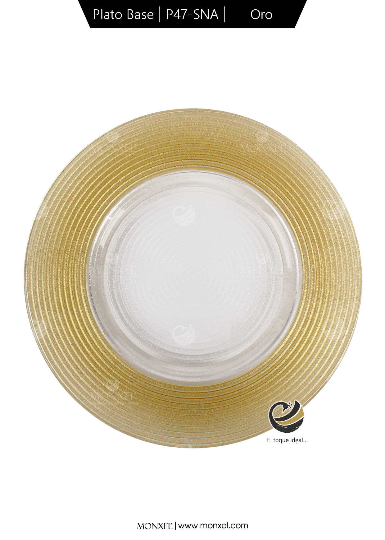 Plato Base P47-SNA Oro 33cm (Cristal)