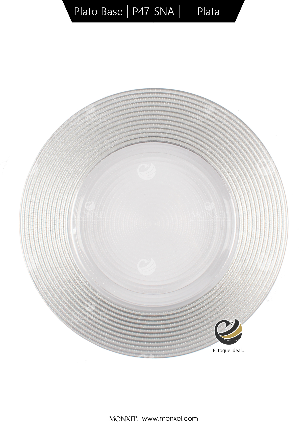 Plato Base P47-SNA Plata 33cm (Cristal)