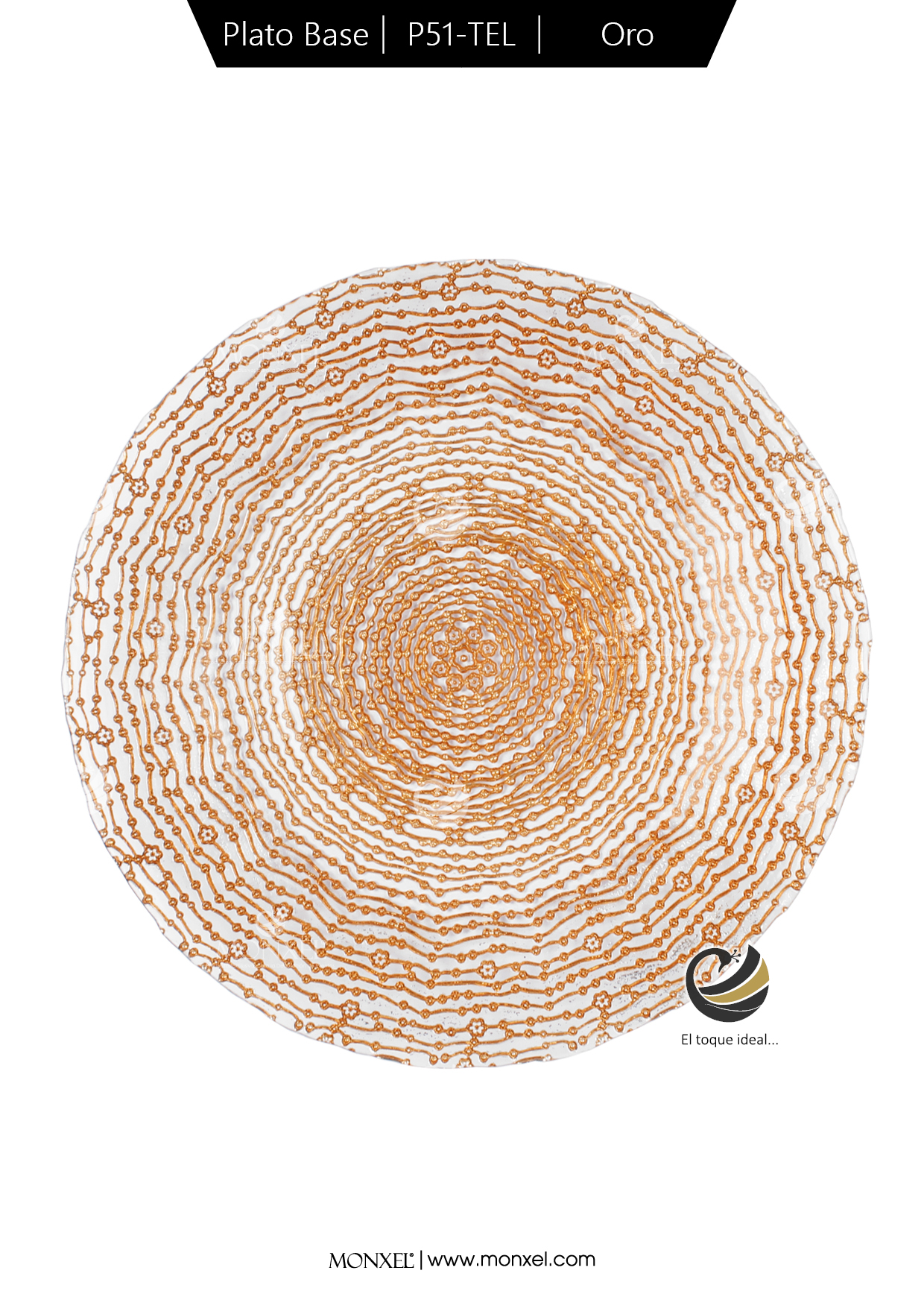Plato Base P51-TEL Oro 33cm (Cristal)