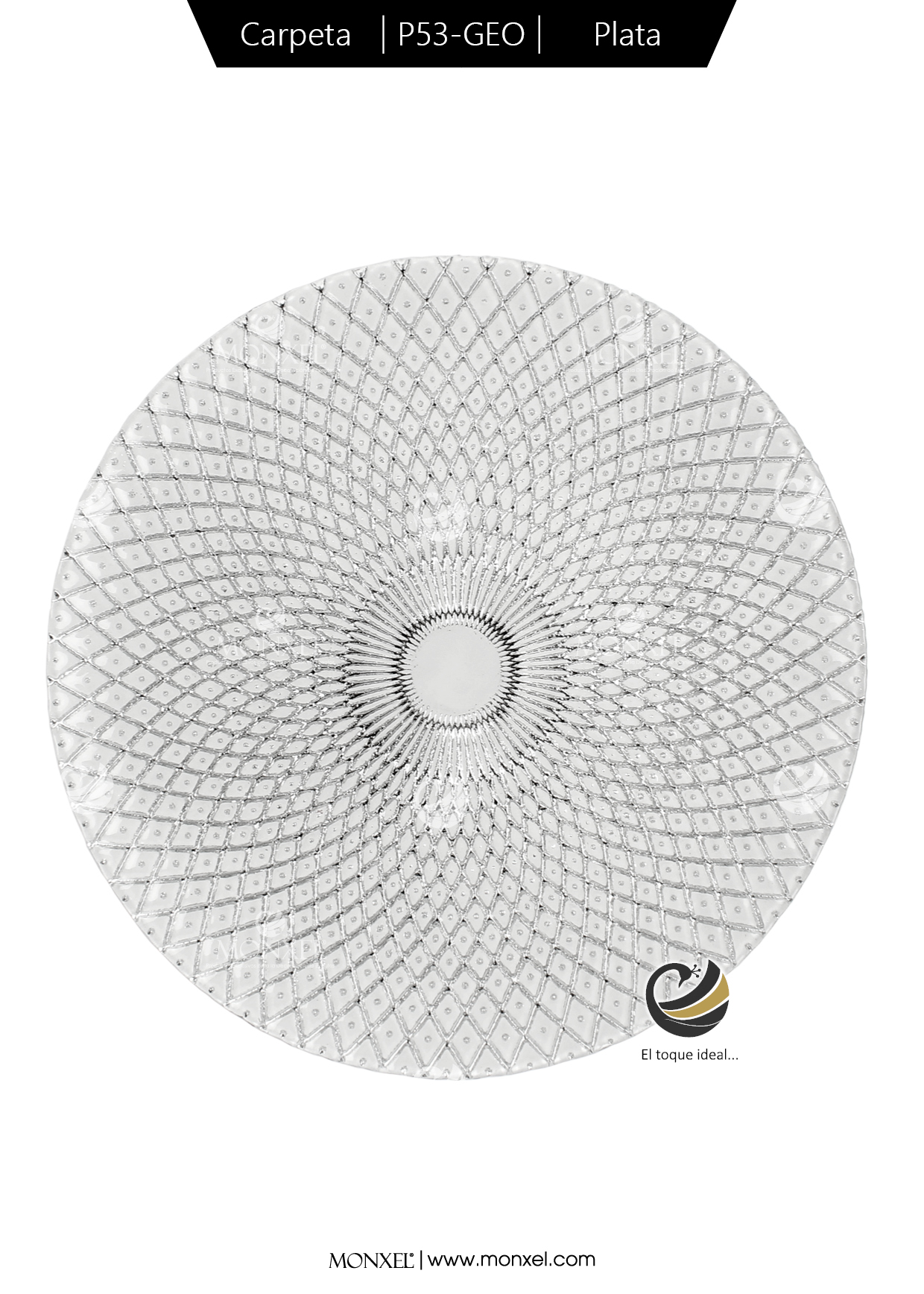 Plato Base P53-GEO Plata 33cm (Cristal)