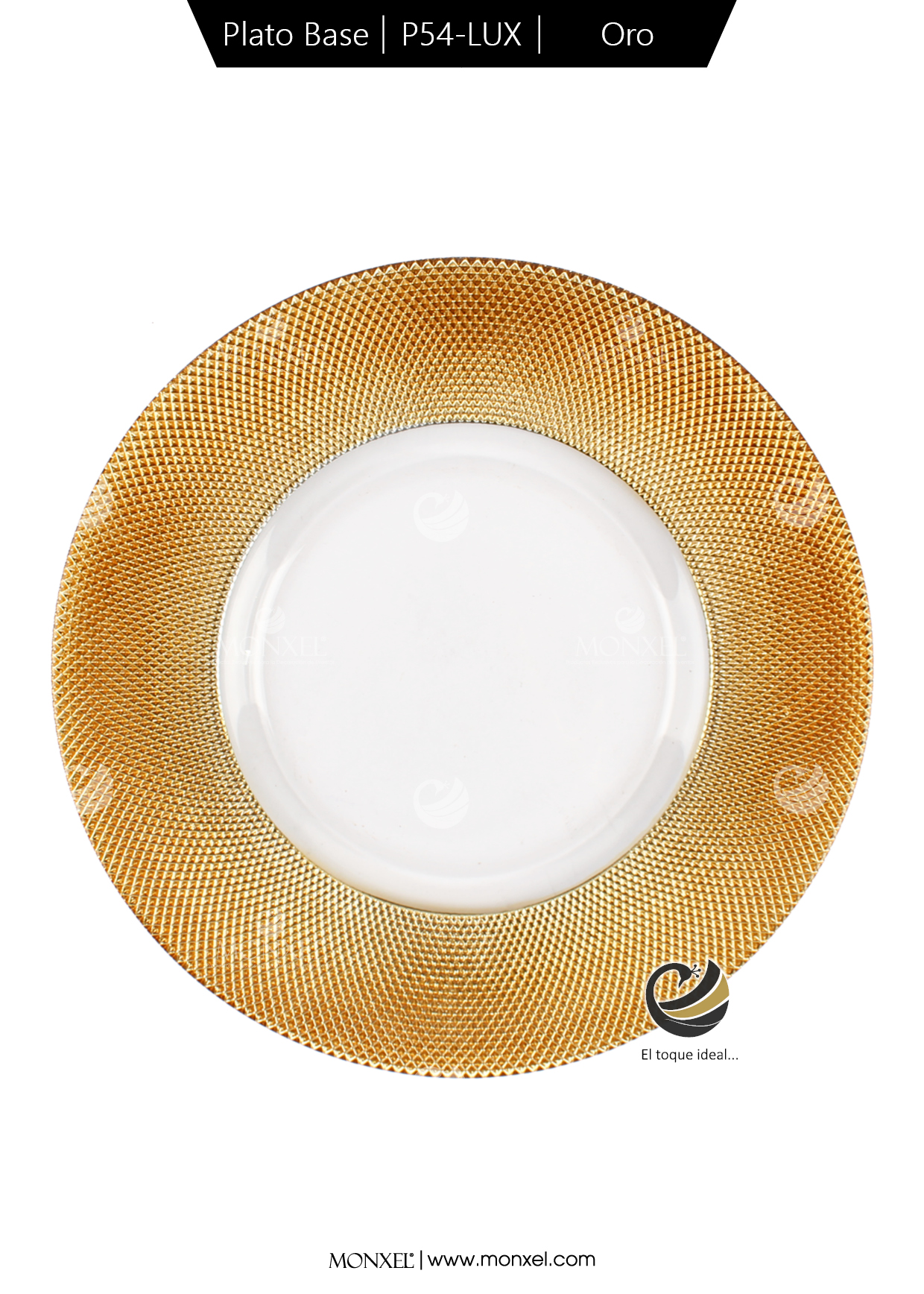 Plato Base P54-LUX Oro 33cm (Cristal)