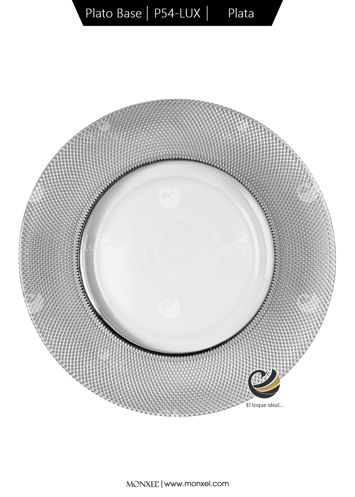 Plato Base P54-LUX Plata 33cm (Cristal)