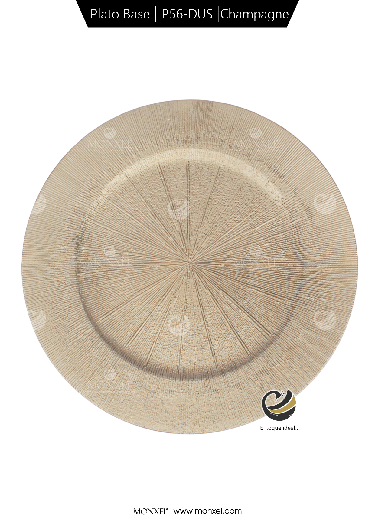 Plato Base P56-DUS Champagne 33 cm. (Polipropileno)