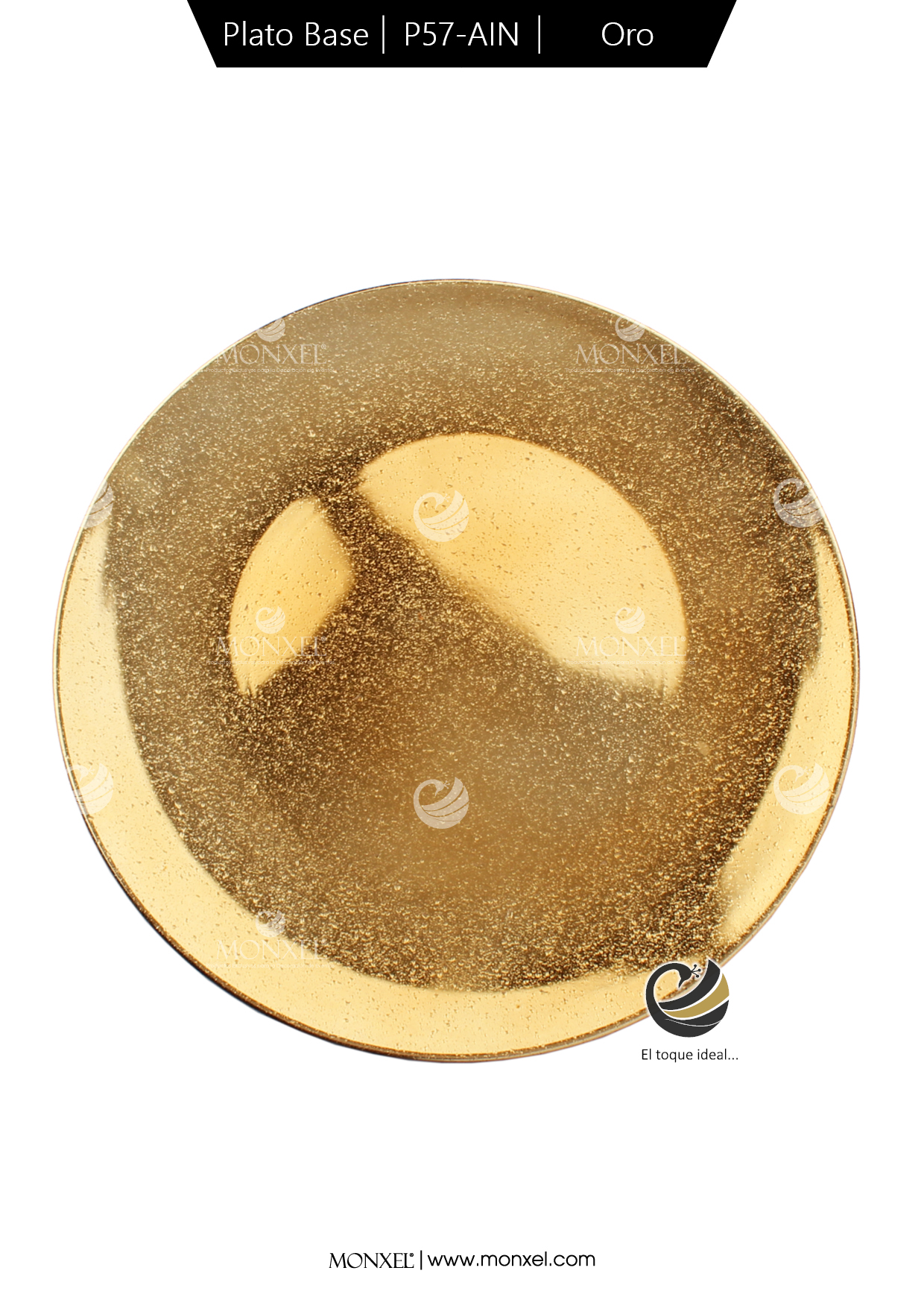 Plato Base P57-AIN Oro 33 cm. (Polipropileno)