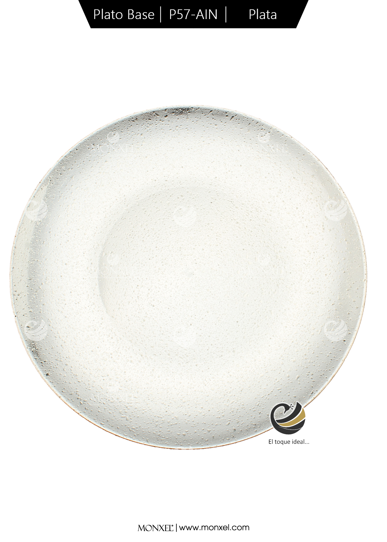 Plato Base P57-AIN Plata 33 cm. (Polipropileno)