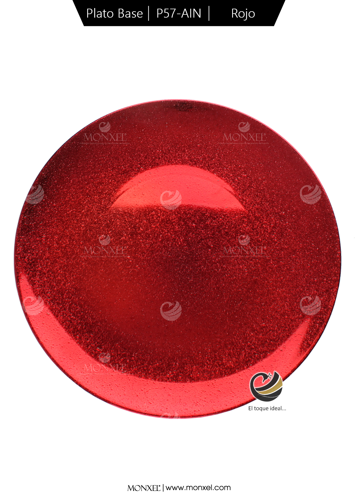 Plato Base P57-AIN Rojo 33 cm. (Polipropileno)