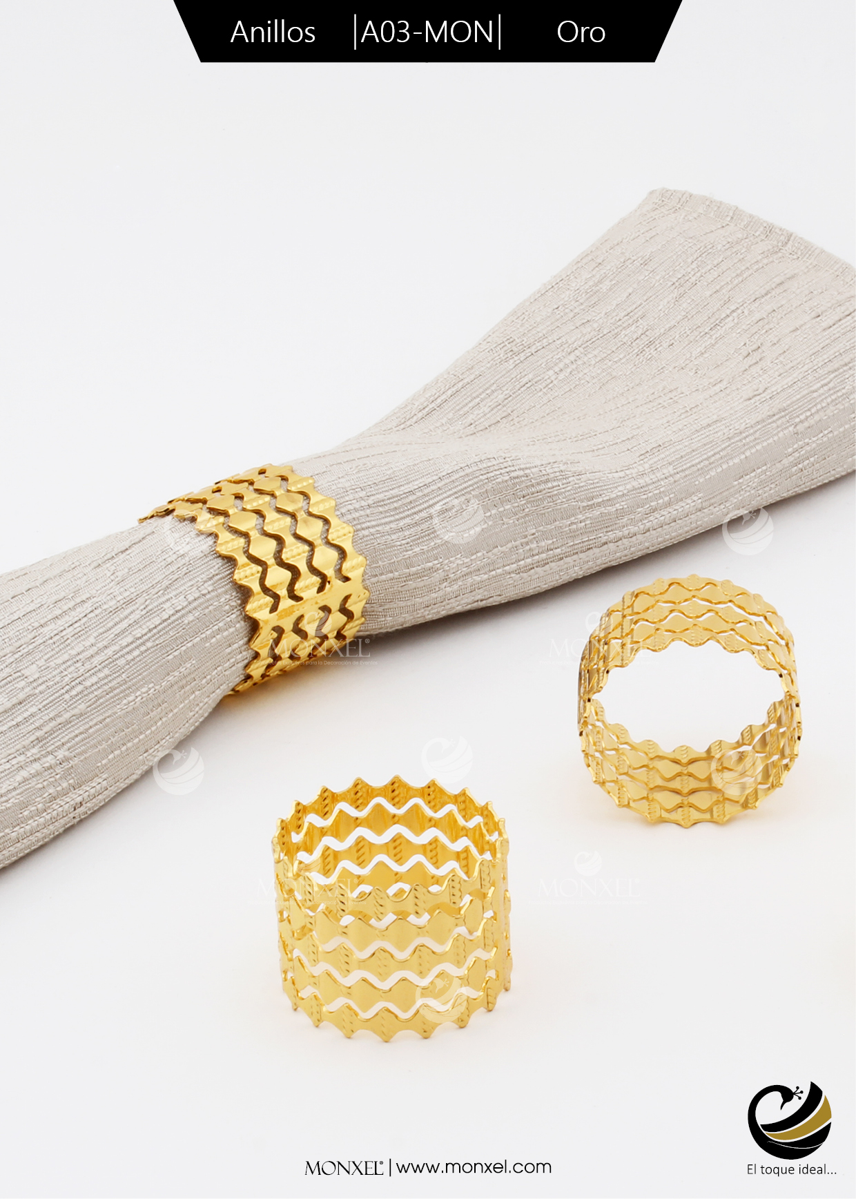 Anillos A03-MON Oro (Acero Inoxidable)