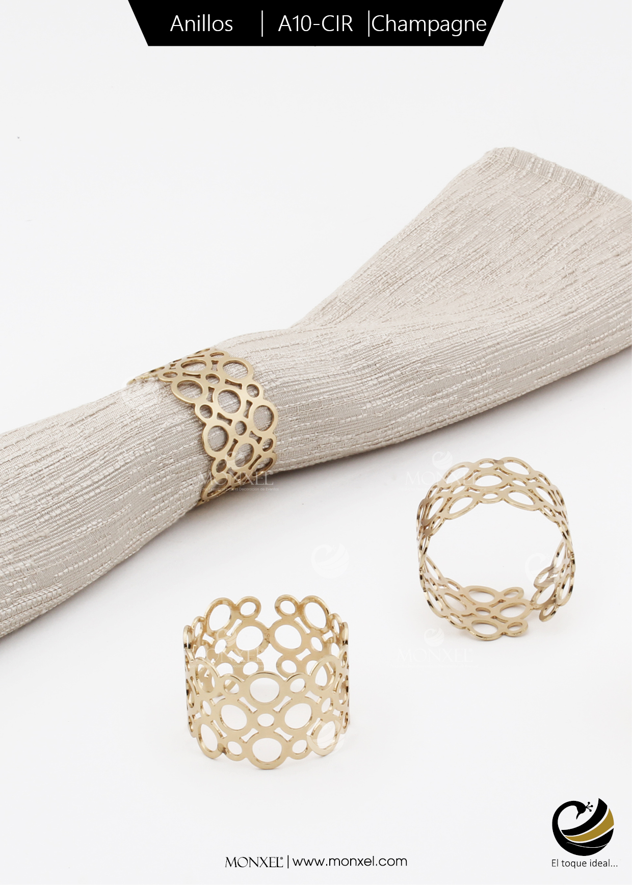 Anillos A10-CIR Champagne (Acero Inoxidable)