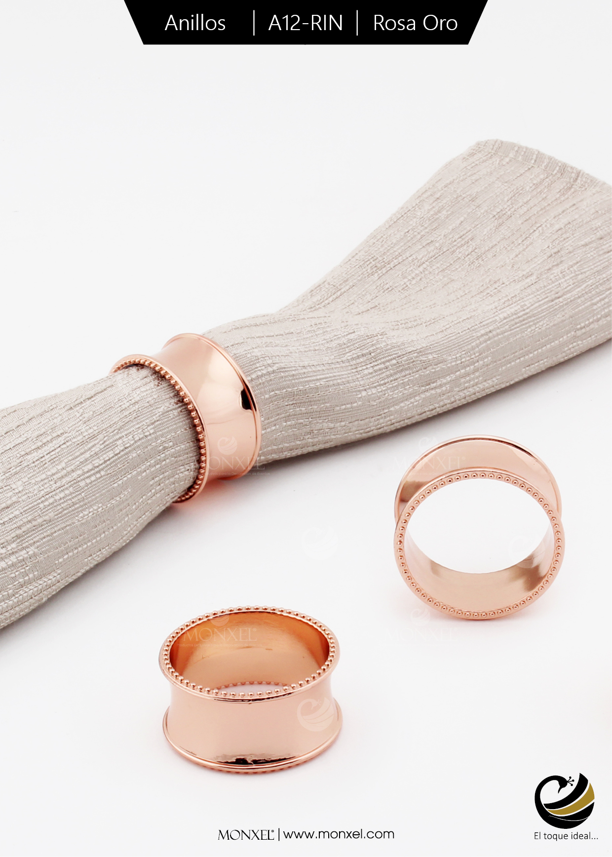 Anillos A12-RIN Rosa Oro (Acero Inoxidable)
