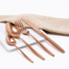 Cubiertos C01-YUN Rosa Oro Set 4pz (Acero Inoxidable)