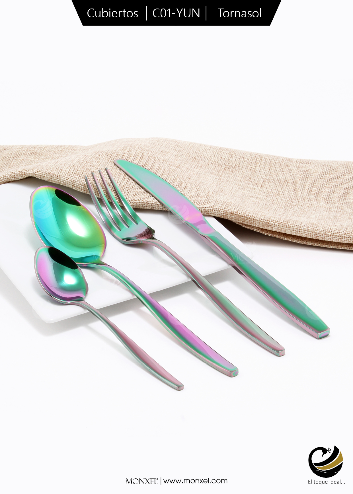 Cubiertos C01-YUN Tornasol Set 4pz (Acero Inoxidable)