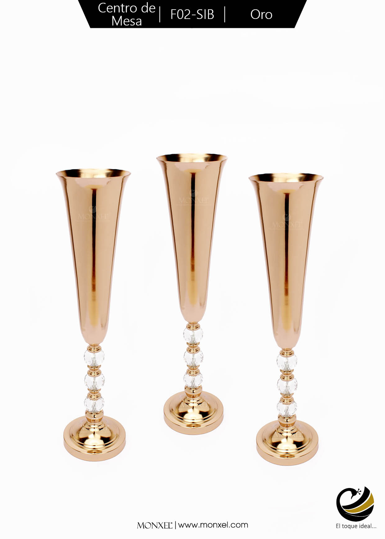 Centro de Mesa F02-SIB Oro (Acero Inoxidable)