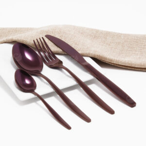 Cubiertos C01-YUN Ciruela Set 4pz (Acero Inoxidable)