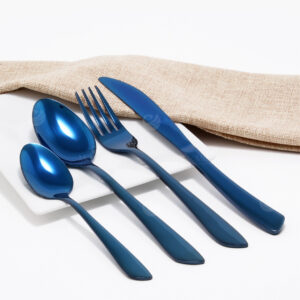 Cubiertos C02-WEN Azul Set 4pz (Acero Inoxidable)