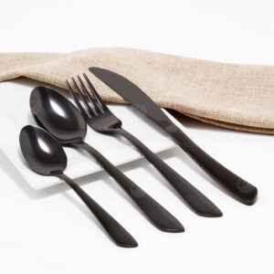 Cubiertos C02-WEN Negro Set 4pz (Acero Inoxidable)