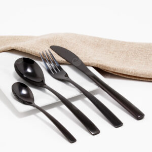 Cubiertos C03-NAN Negro Set 4pz (Acero Inoxidable)
