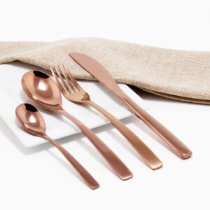 Cubiertos C03-NAN Rosa Oro Set 4pz (Acero Inoxidable)