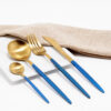 Cubiertos C04-XIA Oro/Azul Set 4pz (Acero Inoxidable)