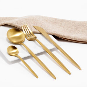 Cubiertos C04-XIA Oro Set 4pz (Acero Inoxidable)