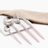 Cubiertos C04-XIA Plata/Rosa Set 4pz (Acero Inoxidable)