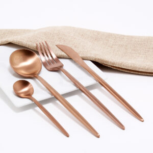 Cubiertos C04-XIA Rosa Oro Set 4pz (Acero Inoxidable)