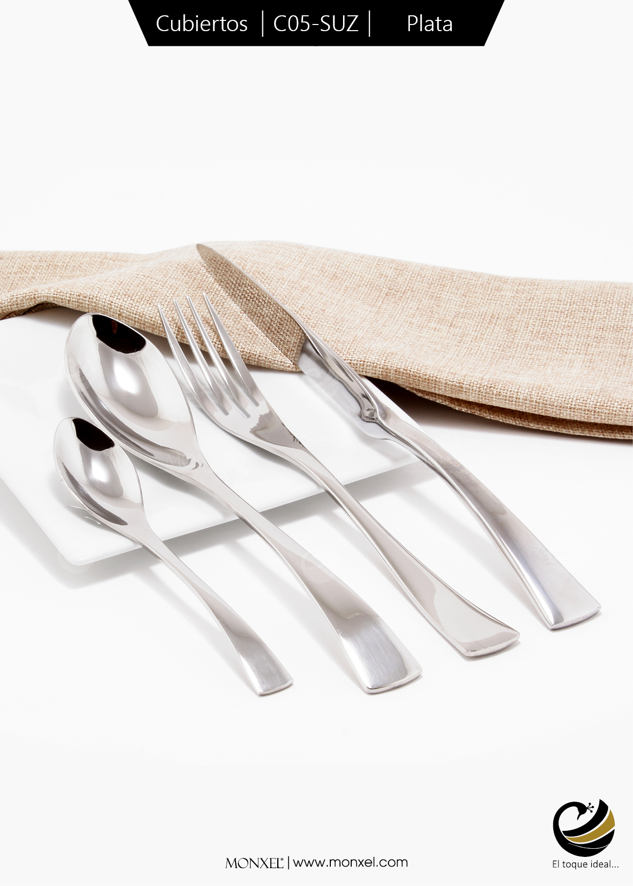 Cubiertos C05-SUZ Plata Set 4pz (Acero Inoxidable)