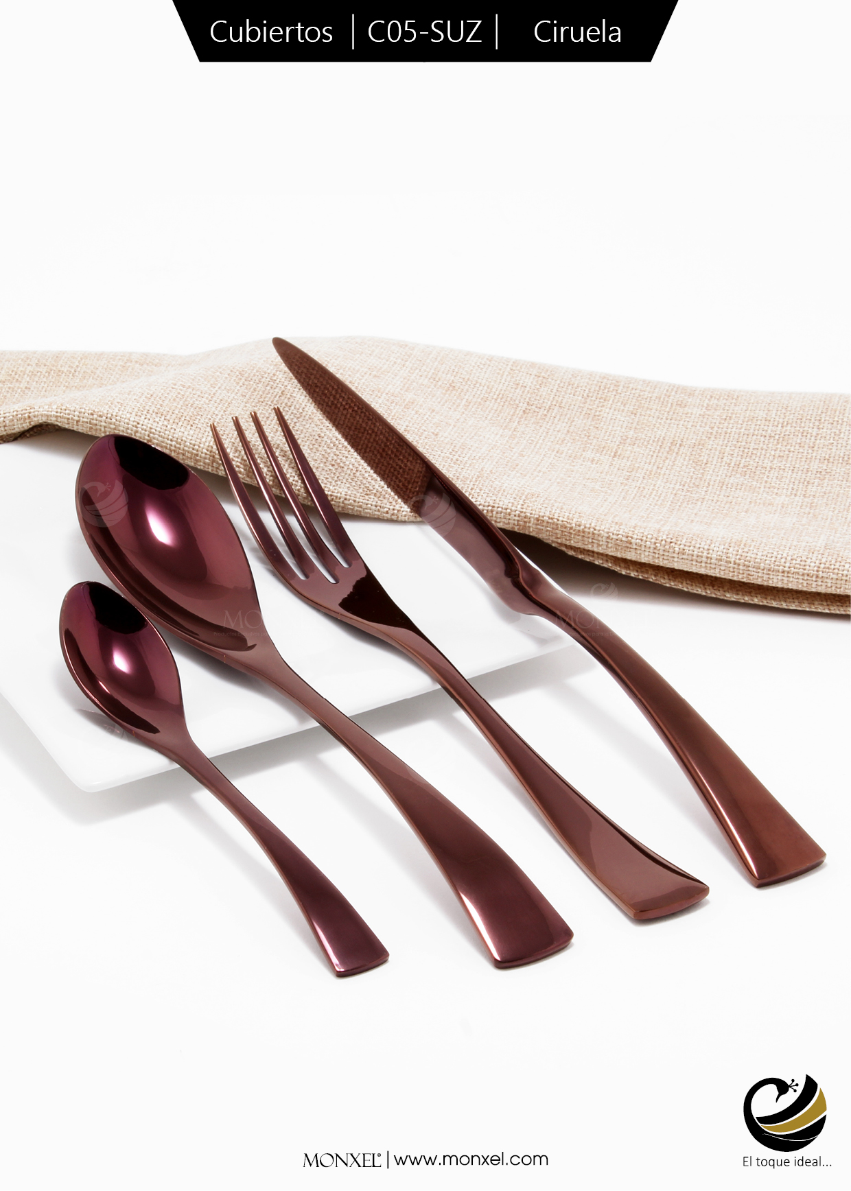 Cubiertos C05-SUZ Ciruela Set 4pz (Acero Inoxidable)